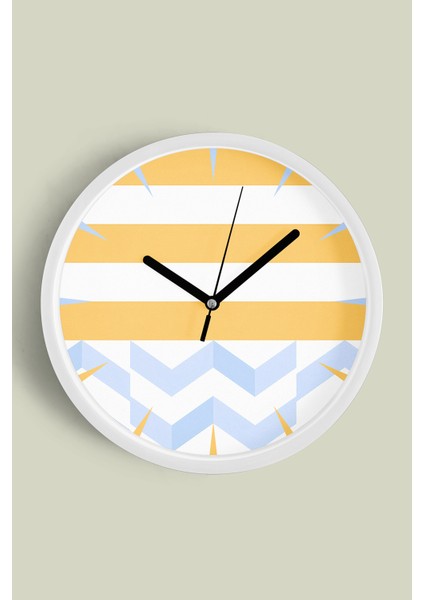 Modern Tasarım Duvar Saati - 30CM - Önü Camlı Beyaz Kasa - Sessiz Mekanizma