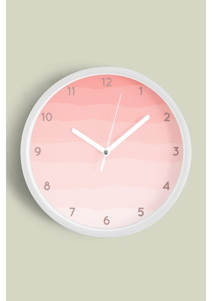 Modern Tasarım Duvar Saati - 30CM - Önü Camlı Beyaz Kasa - Sessiz Mekanizma