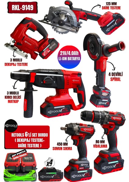 6'lı Set Bordo Kabartmalı (Dekupaj - Daire Testere)