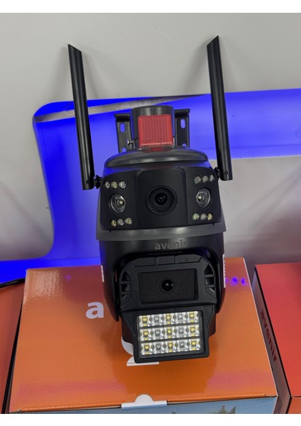 AV-S313 4mp 2 Kameralı Ptz Wifi Sirenli Kamera