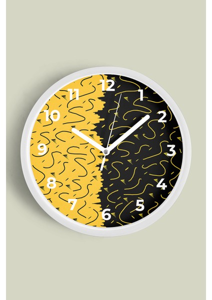 Modern Tasarım Duvar Saati - 30CM - Önü Camlı Beyaz Kasa - Sessiz Mekanizma