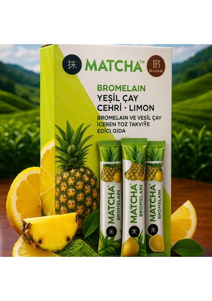 Matcha Yeşil Çay+Cehri+Limon Ananas Aromalı