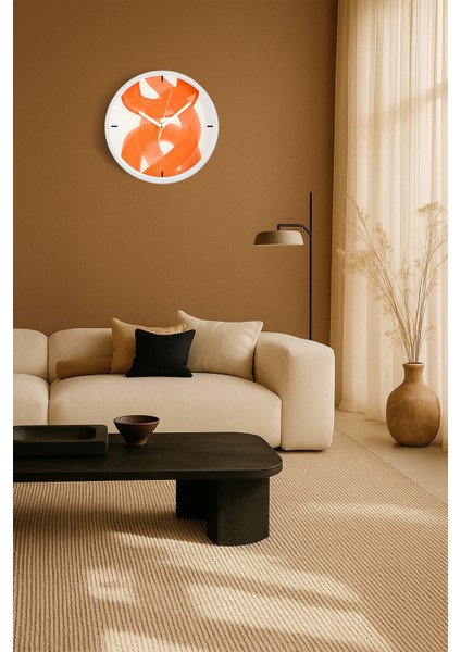 Soyut Tasarım Modern Duvar Saati - 30CM - Önü Camlı Beyaz Kasa - Sessiz Mekanizma fiyatları