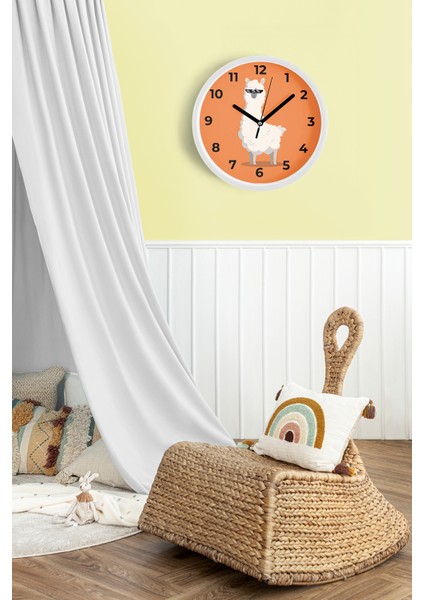 Sevimli Kuzu Çocuk Odası Duvar Saati - 30CM - Önü Camlı Beyaz Kasa - Sessiz Mekanizma fiyatları
