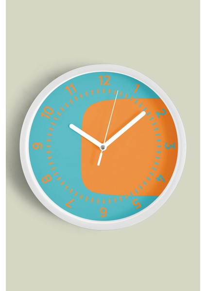 Modern Tasarım Duvar Saati - 30CM - Önü Camlı Beyaz Kasa - Sessiz Mekanizma