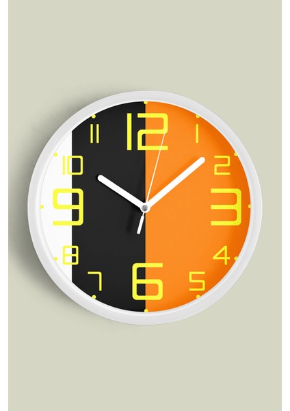 Modern Tasarım Duvar Saati - 30CM - Önü Camlı Beyaz Kasa - Sessiz Mekanizma