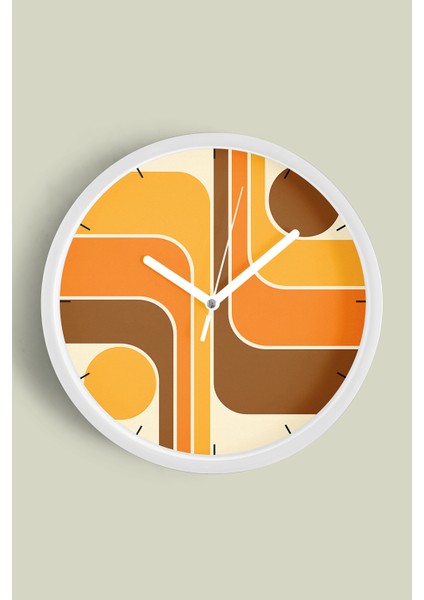 Yansıtmalı Modern Tasarım Duvar Saati - 30CM - Önü Camlı Beyaz Kasa - Sessiz Mekanizma