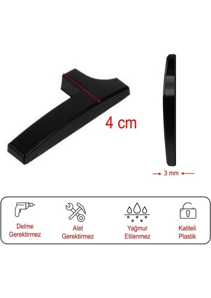 Kapı Numarası Yapışkanlı Küçük Boy 50 mm 5 cm Numara 1 Rakam Bir Sayısı Siyah Renk Numaralar 1 Adet modelleri