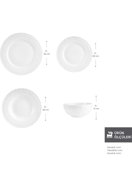 Forever Bone Nate 24 Parça 6 Kişilik Yemek Takımı fiyatları