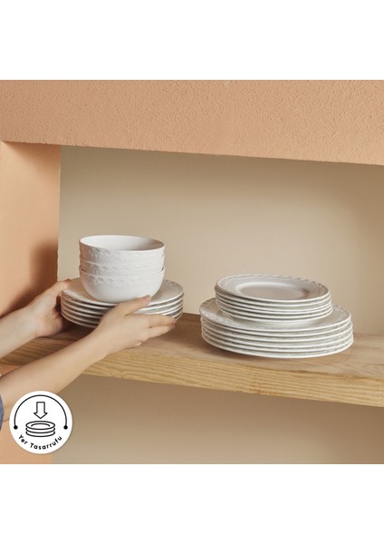 Forever Bone Nate 24 Parça 6 Kişilik Yemek Takımı