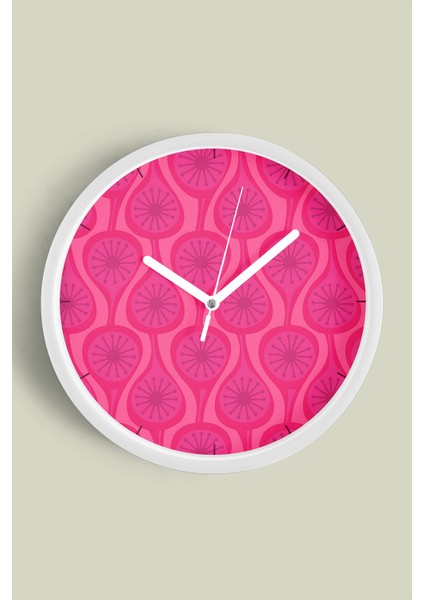 Soyut - Geometrik Temalı Modern Duvar Saati - 30CM - Önü Camlı Beyaz Kasa - Sessiz Mekanizma