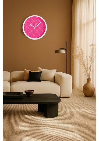 Soyut - Geometrik Temalı Modern Duvar Saati - 30CM - Önü Camlı Beyaz Kasa - Sessiz Mekanizma fiyatları