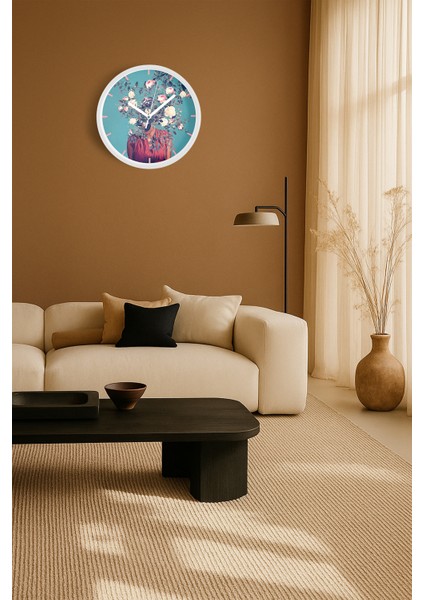 Modern Duvar Saati - 30CM - Önü Camlı Beyaz Kasa - Sessiz Mekanizma fiyatları