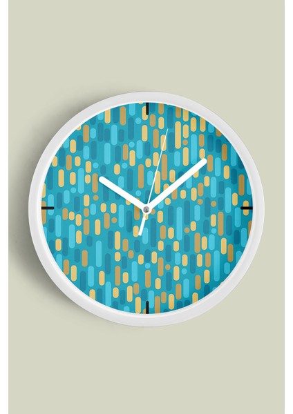 Modern Tasarım Duvar Saati - 30CM - Önü Camlı Beyaz Kasa - Sessiz Mekanizma