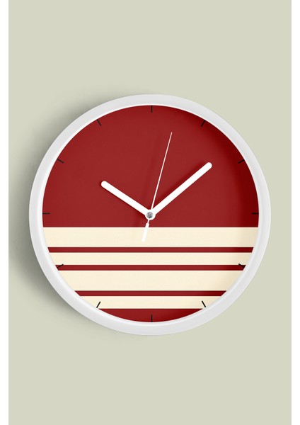 Modern Tasarım Duvar Saati - 30CM - Önü Camlı Beyaz Kasa - Sessiz Mekanizma