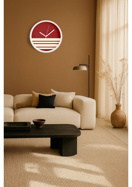 Modern Tasarım Duvar Saati - 30CM - Önü Camlı Beyaz Kasa - Sessiz Mekanizma fiyatları