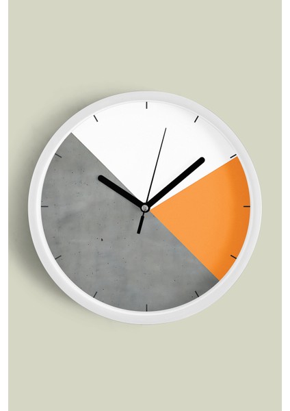 Modern Tasarım Duvar Saati - 30CM - Önü Camlı Beyaz Kasa - Sessiz Mekanizma