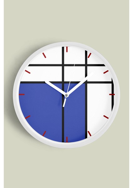 Modern Tasarım Duvar Saati - 30CM - Önü Camlı Beyaz Kasa - Sessiz Mekanizma