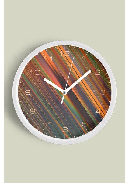 Renk Geçişli Modern Tasarım Duvar Saati - 30CM - Önü Camlı Beyaz Kasa - Sessiz Mekanizma