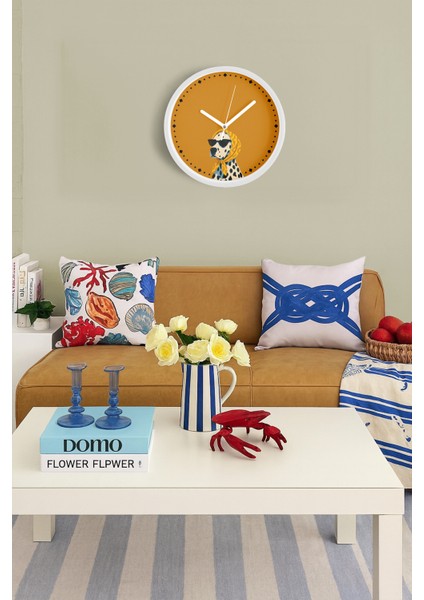 Dalmaçyalı Köpek Modern Tasarım Duvar Saati - 30CM - Önü Camlı Beyaz Kasa - Sessiz Mekanizma fiyatları