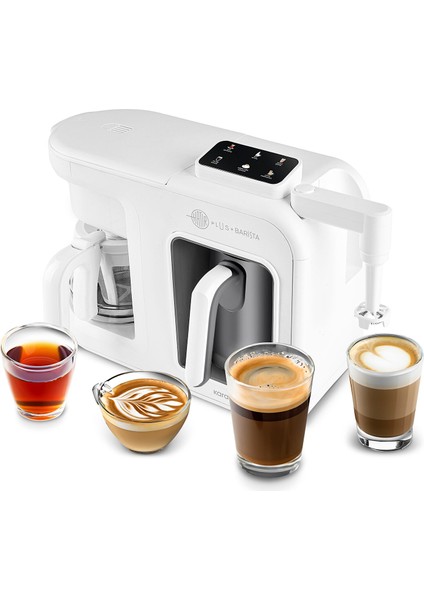 Hatır Plus Barista 6 In 1 Latte Cappuccino ve Közde Türk Kahve Makinesi Matte White fiyatları