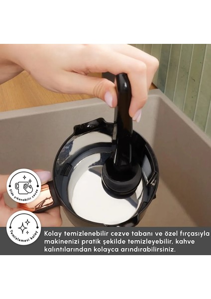 Hatır Plus Barista 6 In 1 Latte Cappuccino ve Közde Türk Kahve Makinesi Matte White