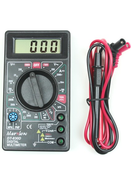 DT-830D Dijital Multimetre Avometre - Digital Ölçü Aleti - Akım, Voltaj, Direnç Ölçer - Marxlow modelleri