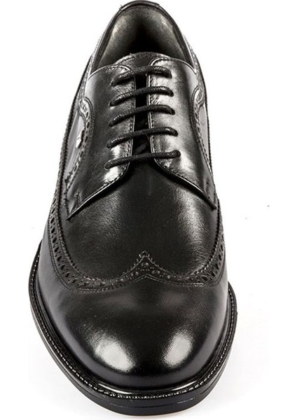 Bağcıklı Siyah Hakiki Deri Kauçuk Taban Erkek Klasik Ayakkabı 8582 46 fırsatları