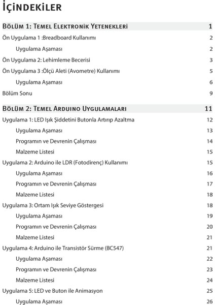 Arduino İle Pratik Uygulamalar modelleri