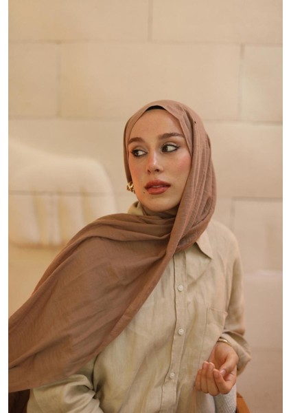 Neo Pamuk Şal Koyu Vizon