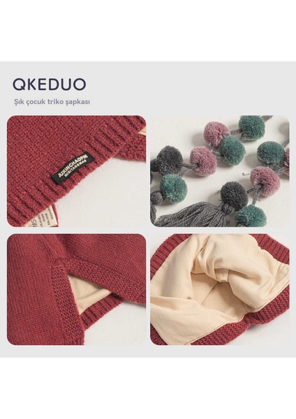 Batı Tarzı Püsküllü Çocuk Sevimli Topu Çok Yönlü Kız Kulak Koruyucu Yün Şapka (Yurt Dışından) fiyatları