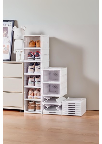 6 Katlı, Katlanabilir Ayakkabılık, Taşınabilir Çok Amaçlı, Geniş, Katlanabilir