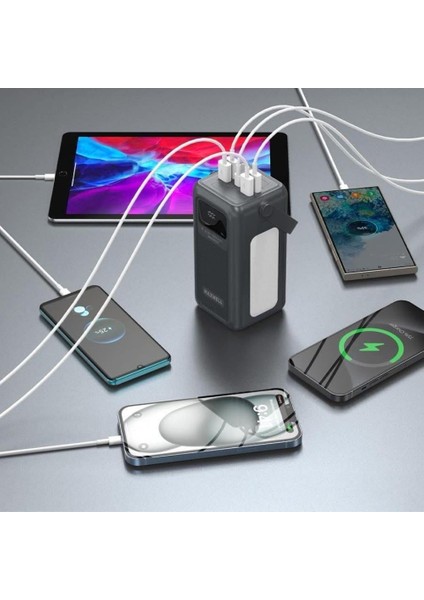 LED Fenerli Dahili Kablolu 22,5 W 50.000 Mah Hızlı Şarjlı Powerbank fiyatları