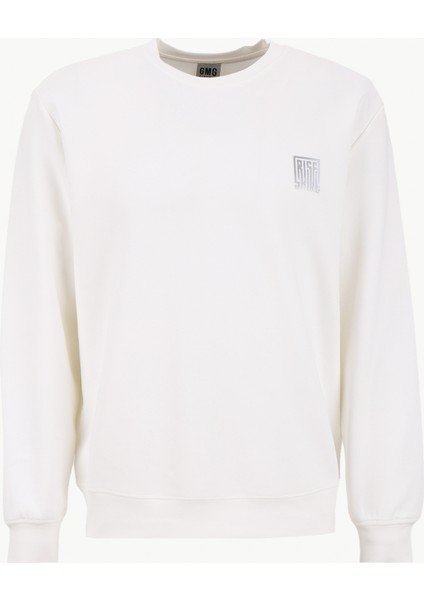 Gmg Fırenze Bisiklet Yaka Ekru Erkek Sweatshırt GU25MFW08021