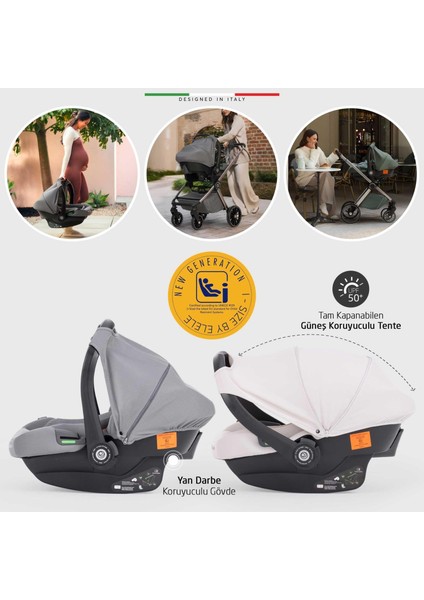 Milazzo Premium Travel Sistem Bebek Arabası Gri
