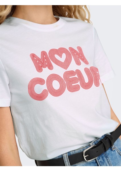 Onlarıya Lıfe Reg S/s Love Top Box Jrs Kadın Beyaz T-Shirt - 15343191