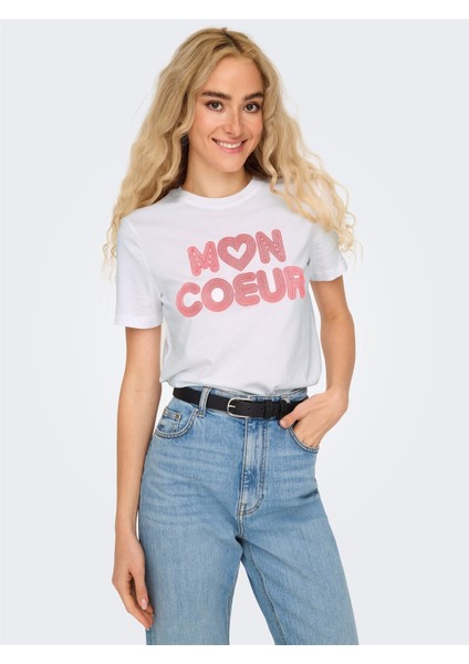 Onlarıya Lıfe Reg S/s Love Top Box Jrs Kadın Beyaz T-Shirt - 15343191 fiyatları