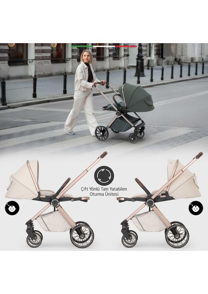 Milazzo Premium Çift Yönlü Bebek Arabası Siyah