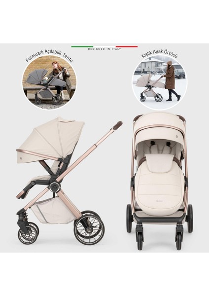 Milazzo Premium Çift Yönlü Bebek Arabası Siyah