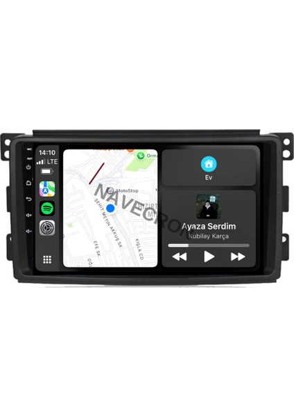 Smart Fortwo 2008-10 9" Uyumlu Android Multimedia Gerçek 4/64 Kablosuz Carplay Geri Görüş Kameralı