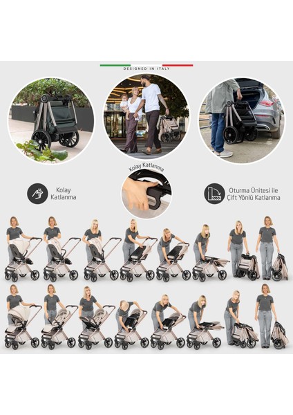 Milazzo Premium Travel Sistem Bebek Arabası Bej fiyatları