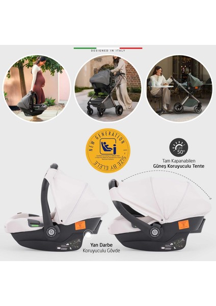Milazzo Premium Travel Sistem Bebek Arabası Bej