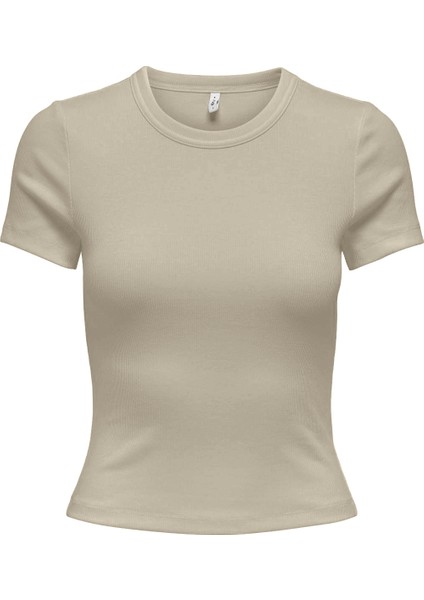 Onlval S/s O-Neck Top cc Jrs Kadın Bej T-Shirt - O15339774 modelleri