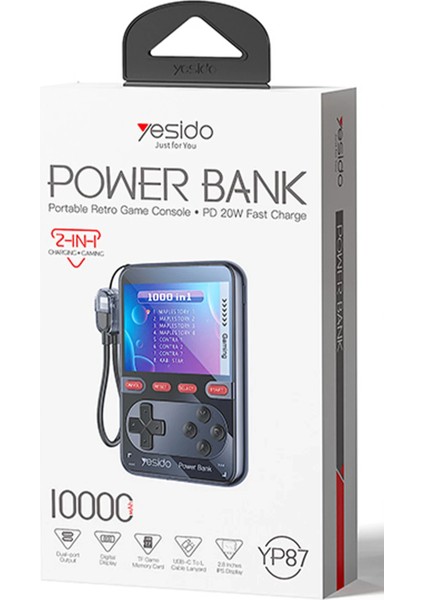 Dahili Retro Oyun Konsollu 10.000 Mah 2in1 Kablolu 20W Pd Hızlı Şarj Powerbank indirimleri