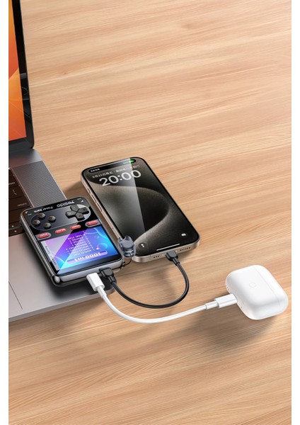 Dahili Retro Oyun Konsollu 10.000 Mah 2in1 Kablolu 20W Pd Hızlı Şarj Powerbank