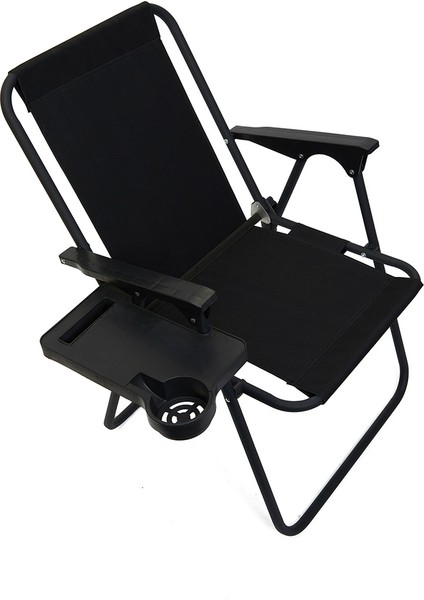 Litea Kamp Sandalyesi Katlanır Piknik Sandalye ve Bardaklık Siyah fırsatları