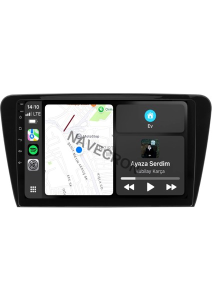 Skoda Octavıa 2013-19 10" Uyumlu Android Multimedia Gerçek 4/64 Kablosuz Carplay Geri Görüş Kameralı