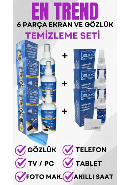 3 Adet 250 ml + 2 Adet 50 ml Ekran - Gözlük Temizlik Seti - Laptop, Tablet, Bilgisayar, Gözlük, Led, Ekran, Televizyon, Cep Telefonu, Kamera indirimleri