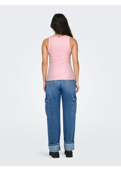 Onlsol Lıfe S/l Glıtter Rıb Top Jrs Kadın Candy Pink T-Shirt - 15325270 indirimleri