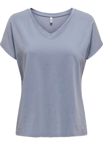 Onllucy Lıfe Ss Vneck Moster Top Box Jrs Kadın Mavi T-Shirt - 15343382